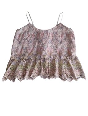 Feather Bone Anthropologie Size 4 Eyelet Open Back Top